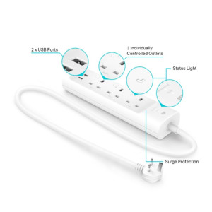 TP-Link KP303 Kasa Smart Wi-Fi Power Strip, 3-Outlets TP-Link KP303 Kasa Smart Wi-Fi Power Strip, 3-Outlets