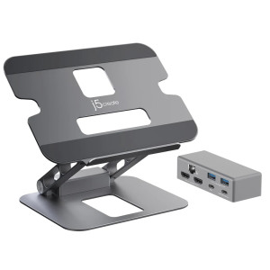 j5 create Multi-Angle Dual HDMI™ Docking Stand Aluminum (Space Gray) 2YW - JTS427 j5 create Multi-Angle Dual HDMI™ Docking Stand Aluminum (Space Gray) 2YW - JTS427