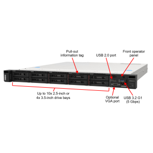 7D7QA01VAP Lenovo ThinkSystem SR250 V2 Rack-Mount Server(1U) 8BAYS 8GB TruDDR4 T1000-7D7QA01VAP