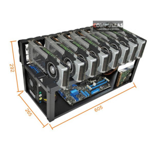 O.E.M MINING-FRAME-MK680PRO-605-DUAL Mining Rig Frame for 8 GPU and Dual Power Supply Unit