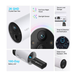 TP-Link Tapo C420S2 Smart Wire-Free Security Camera System, 2-Camera System TP-Link Tapo C420S2 Smart Wire-Free Security Camera System, 2-Camera System