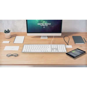 Macally ACEKEYA MACALLY Aluminum Ultra Slim USB Wired keyboard for Mac and PC (ACEKEYA)