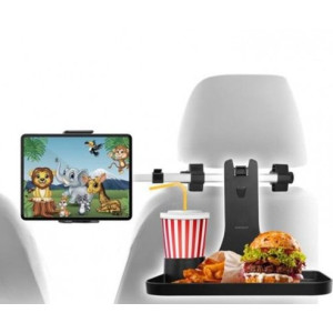MACALLY Dual Position Car Seat Headrest Tablet Mount with Table Tray (HRMOUNTPROTRAY)