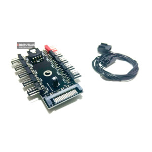 1 to 10 PC Cooling 4 Pin PWM Fan Hub Splitter SATA 12V Powered 1 to 10 PC Cooling 4 Pin PWM Fan Hub Splitter SATA 12V Powered