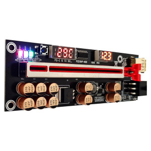 PCI-E Riser 016 PCIE x1 to x16 Extender PCI-E Riser USB 3.0 Graphics Card with Temperature and Watt Display PCI-E Riser 016 PCIE x1 to x16 Extender PCI-E Riser USB 3.0 Graphics Card with Temperature and Watt Display