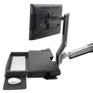 Ergotron SV Combo System with Worksurface & Pan Small CPU Holder (white) Keyboard & Monitor Mount Workstation (45-594-216) Ergotron SV Combo System with Worksurface & Pan Small CPU Holder (white) Keyboard & Monitor Mount Workstation (45-594-216)