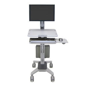 Ergotron WorkFit-C Single LD Sit-Stand Workstation Mobile Desk Workstation (24-198-055)