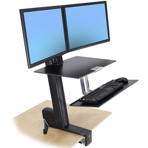 Ergotron WorkFit-S Dual Workstation with Worksurface (black) Standing Desk Attachment Front Clamp (33-349-200) Ergotron WorkFit-S Dual Workstation with Worksurface (black) Standing Desk Attachment Front Clamp (33-349-200)