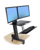 Ergotron 33-349-200 Ergotron WorkFit-S Dual Workstation with Worksurface (black) Standing Desk Attachment Front Clamp (33-349-200)