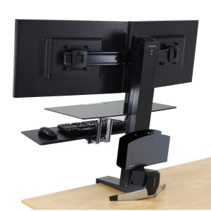 Ergotron WorkFit-S, Dual Workstation with Worksurface (white) Standing Desk Attachment - Front Clamp (33-349-211) Ergotron WorkFit-S, Dual Workstation with Worksurface (white) Standing Desk Attachment - Front Clamp (33-349-211)