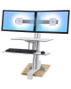 Ergotron 33-349-211 Ergotron WorkFit-S, Dual Workstation with Worksurface (white) Standing Desk Attachment - Front Clamp (33-349-211)