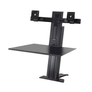 Ergotron WorkFit-SR Dual Monitor, Standing Desk Workstation (black) Sit-Stand Desk Attachment - Rear Clamp (33-407-085) Ergotron WorkFit-SR Dual Monitor, Standing Desk Workstation (black) Sit-Stand Desk Attachment - Rear Clamp (33-407-085)