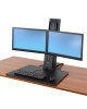 Ergotron 33-407-085 Ergotron WorkFit-SR Dual Monitor, Standing Desk Workstation (black) Sit-Stand Desk Attachment - Rear Clamp (33-407-085)