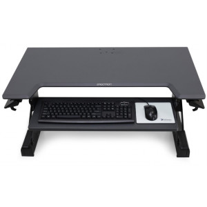 Ergotron WorkFit-TL Standing Desk Workstation (black with grey surface) Sit-Stand Desk Converter - Large Surface (33-406-085)