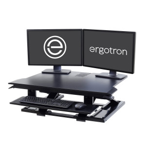 Ergotron WorkFit-TL Standing Desk Workstation (black with grey surface) Sit-Stand Desk Converter - Large Surface (33-406-085) Ergotron WorkFit-TL Standing Desk Workstation (black with grey surface) Sit-Stand Desk Converter - Large Surface (33-406-085)