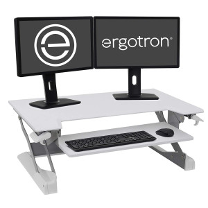Ergotron WorkFit-TL Standing Desk Workstation (white) Sit-Stand Desk Converter - Large Surface (33-406-062)