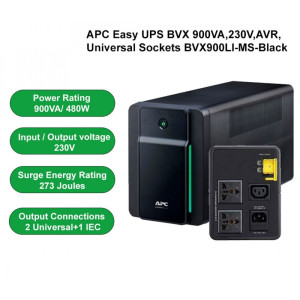 APC Easy UPS 900VA 230V AVR Universal Sockets BVX900LI-MS