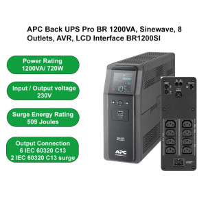APC Back UPS Pro BR 1200VA Sinewave AVR LCD interface BR1200SI