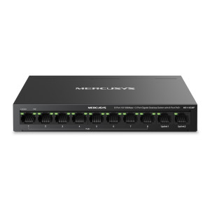 Mercusys Network 100Mbps PoE Switch MS110CMP 8-Port 10/100Mbps + 2-Port Gigabit Desktop Switch with 8-Port PoE+